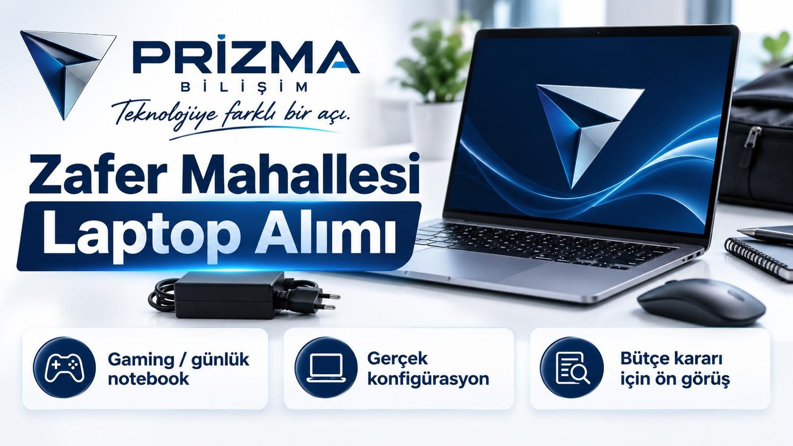 İstanbul Bahçelievler Zafer Mahallesi Laptop Alımı için gaming / günlük notebook, gerçek konfigürasyon, bütçe kararı için ön görüş bilgilerini içeren Prizma görseli